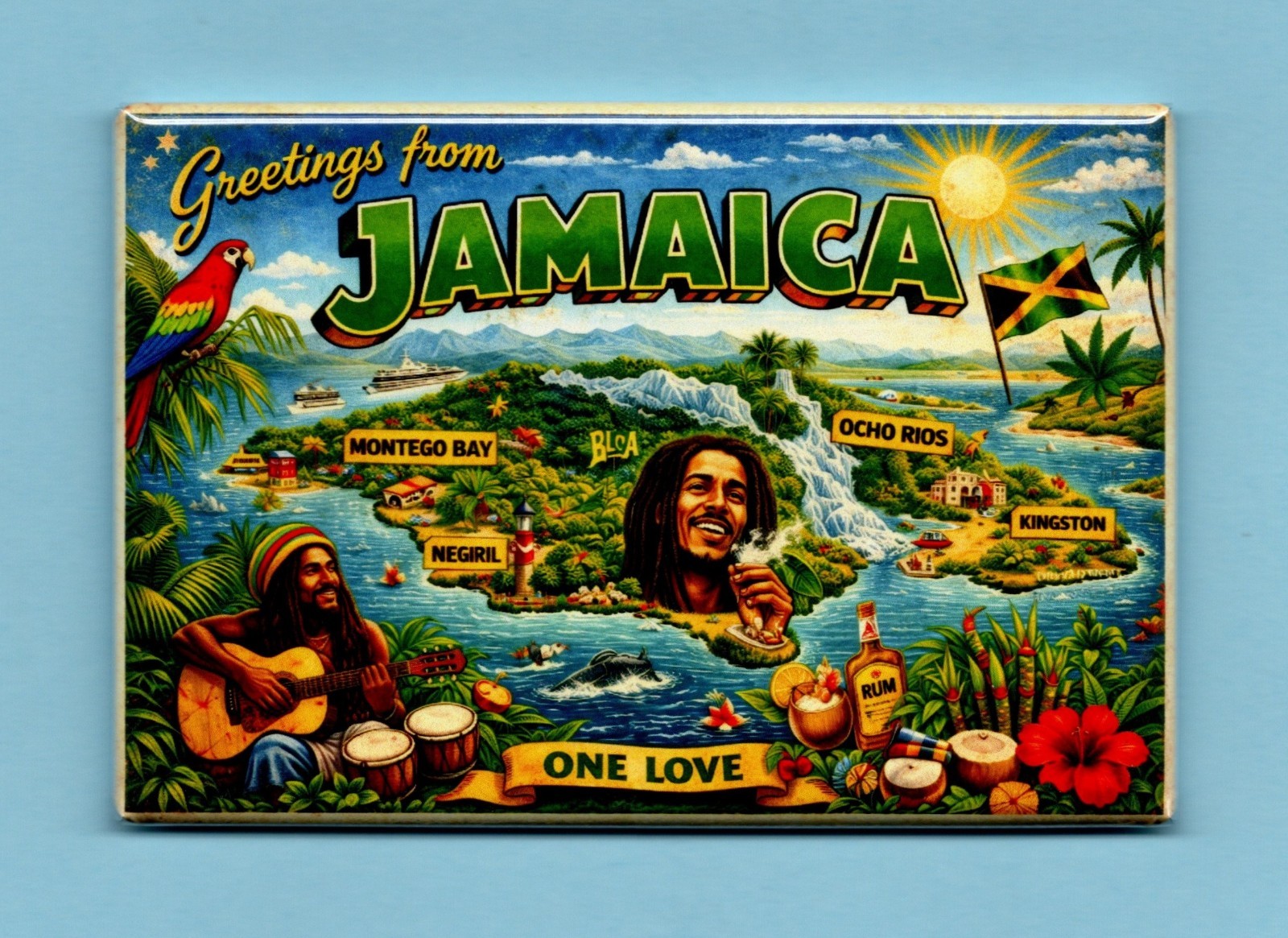 JAMAICA TRAVEL POSTER *2X3 FRIDGE MAGNET* VACATION CARIBBEAN SEA ISLANDS 9667