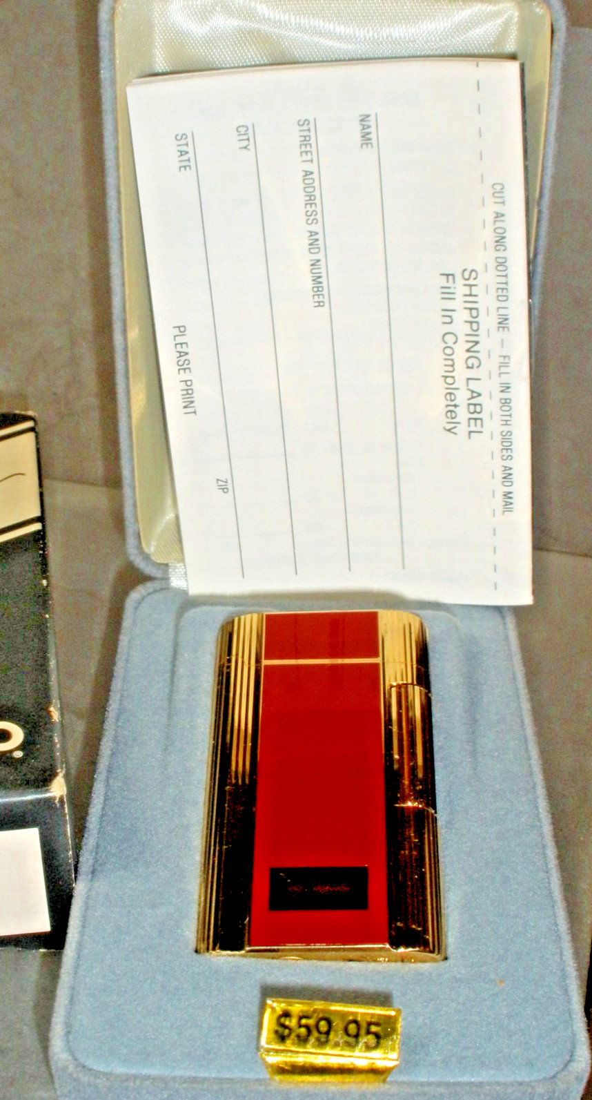 VINTAGE ZIPPO CONTEMPO LIGHTER NEW IN BOX BURGUNDY No.714 VINTAGE ZIPPO CONTEMPO LIGHTER NEW IN BOX BURGUNDY No.714