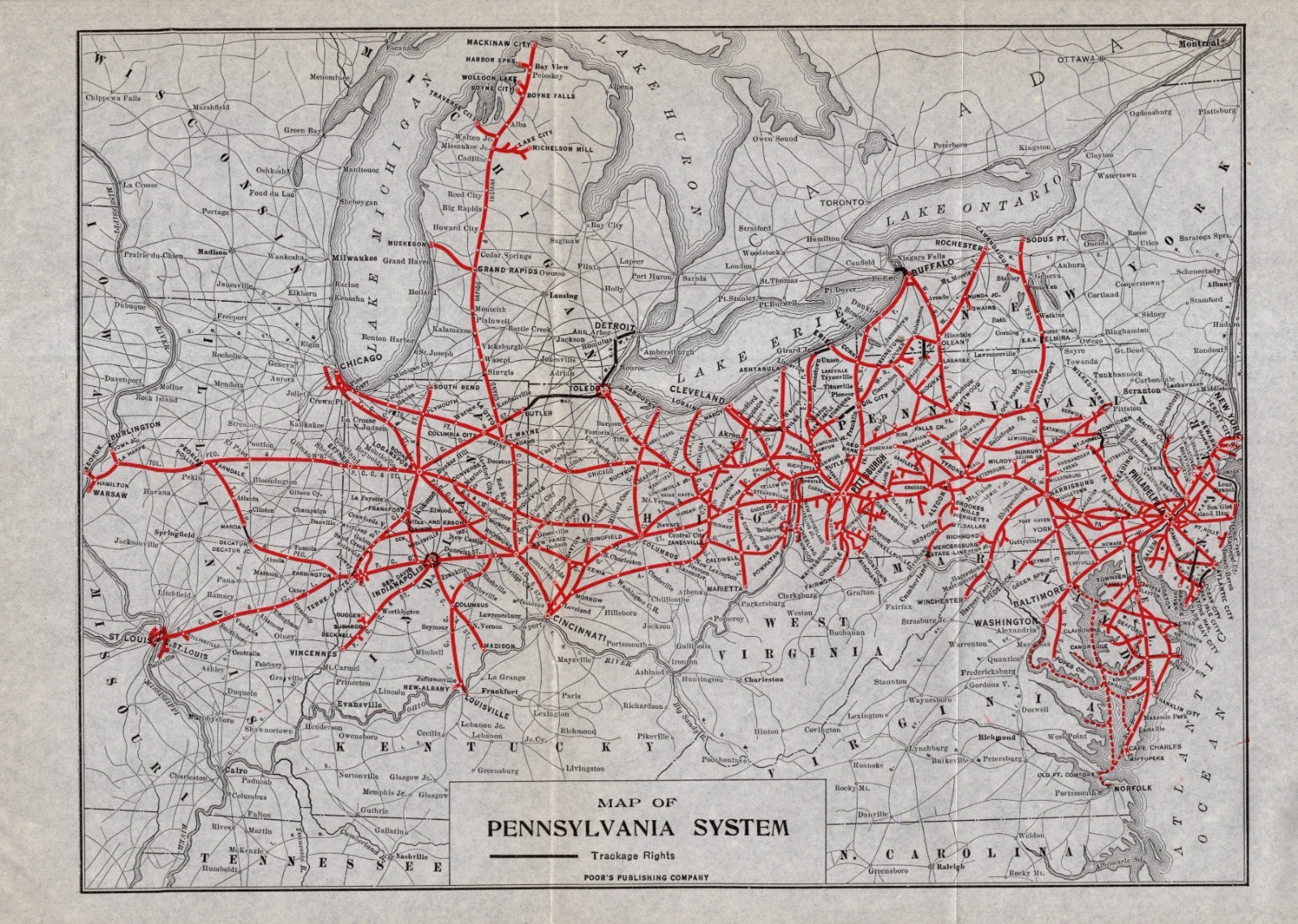 1920 Antique Pennsylvania Railroad Map Vintage Pennsylvania Railway Map 2942