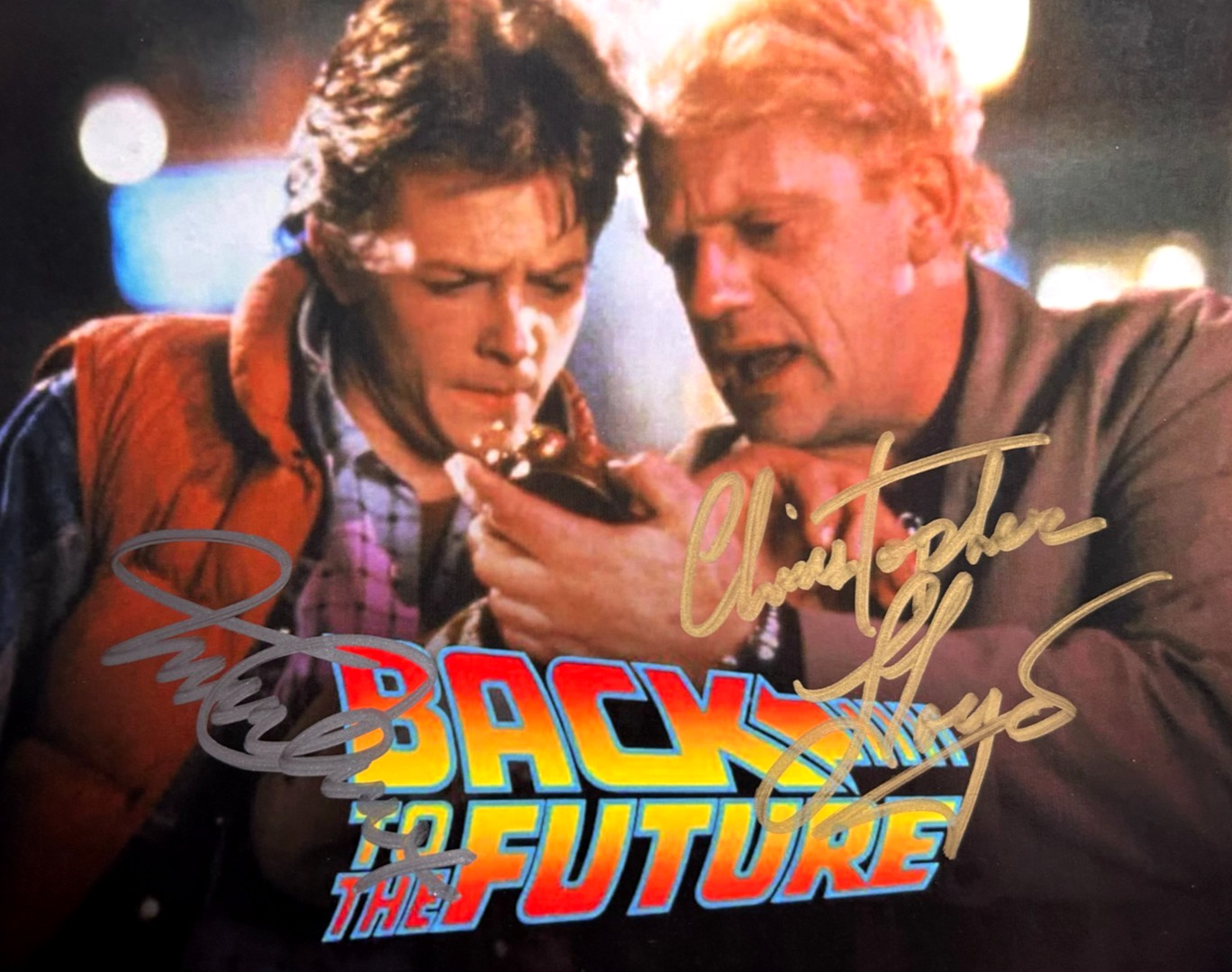Michael J. Fox, Christopher Lloyd Signed 8x10\