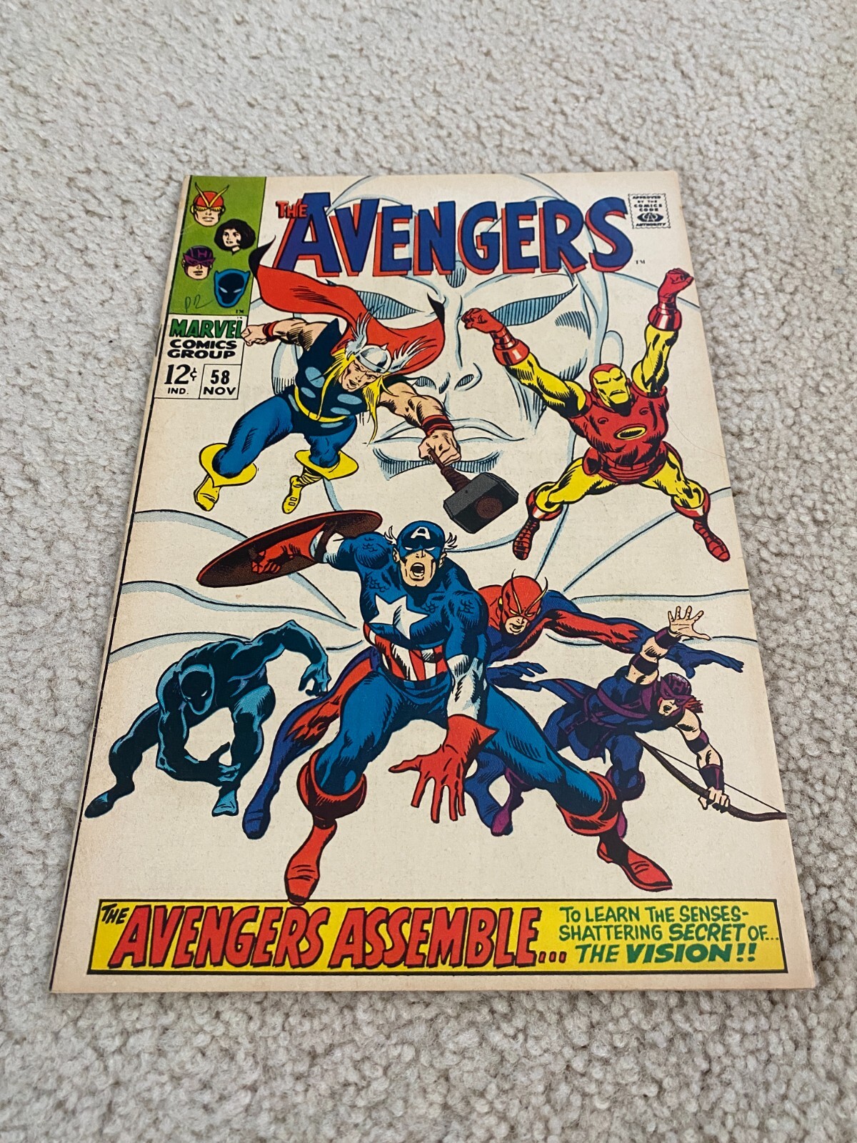 Avengers 58 VF 8.0 High Grade Origin Of Vision Iron Man Captain America Avengers 58 VF 8.0 High Grade Origin Of Vision Iron Man Captain America