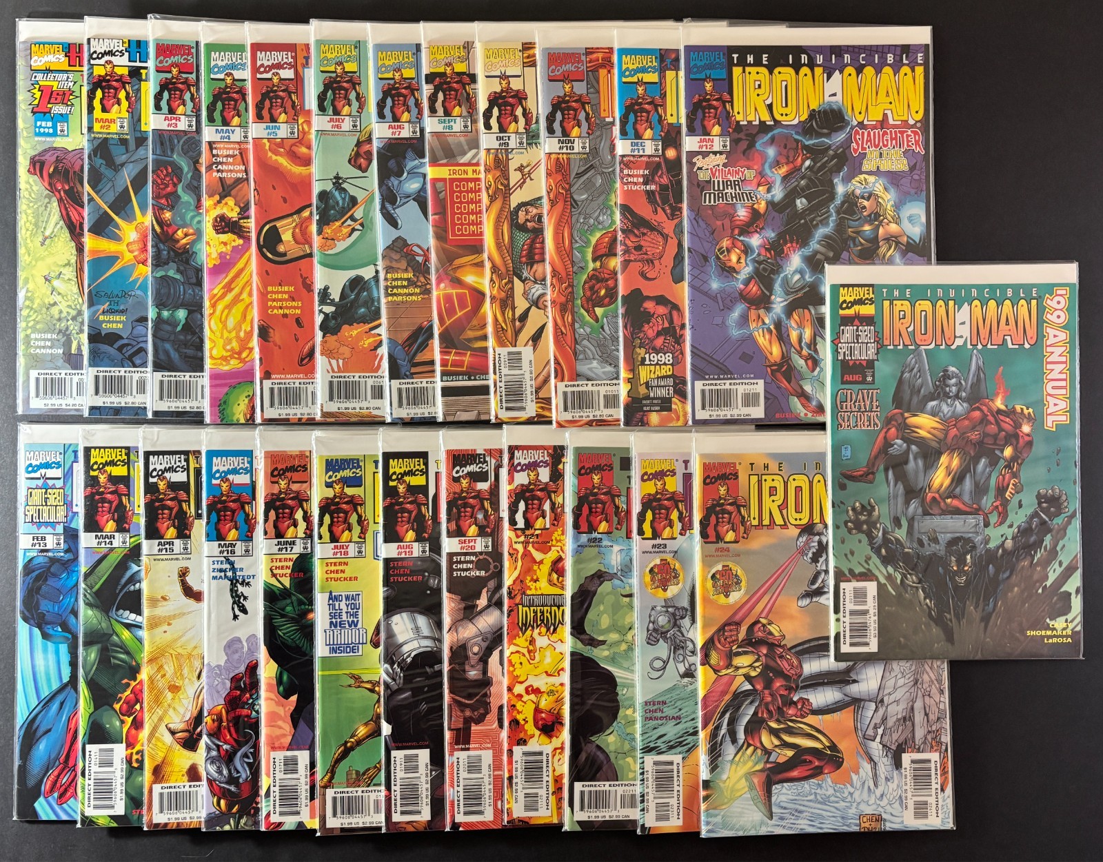 Iron Man Vol. 3 #1 - 24, Plus \'99 Annual Marvel Comics, 1998 - 2000. Lot of 25