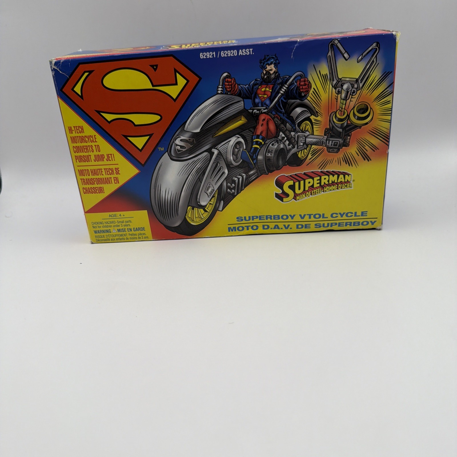 SUPERMAN SUPERBOY VTOL CYCLE SUPER MAN VINTAGE HASBRO 1995 KENNER MOTORCYCLE J4 SUPERMAN SUPERBOY VTOL CYCLE SUPER MAN VINTAGE HASBRO 1995 KENNER MOTORCYCLE J4