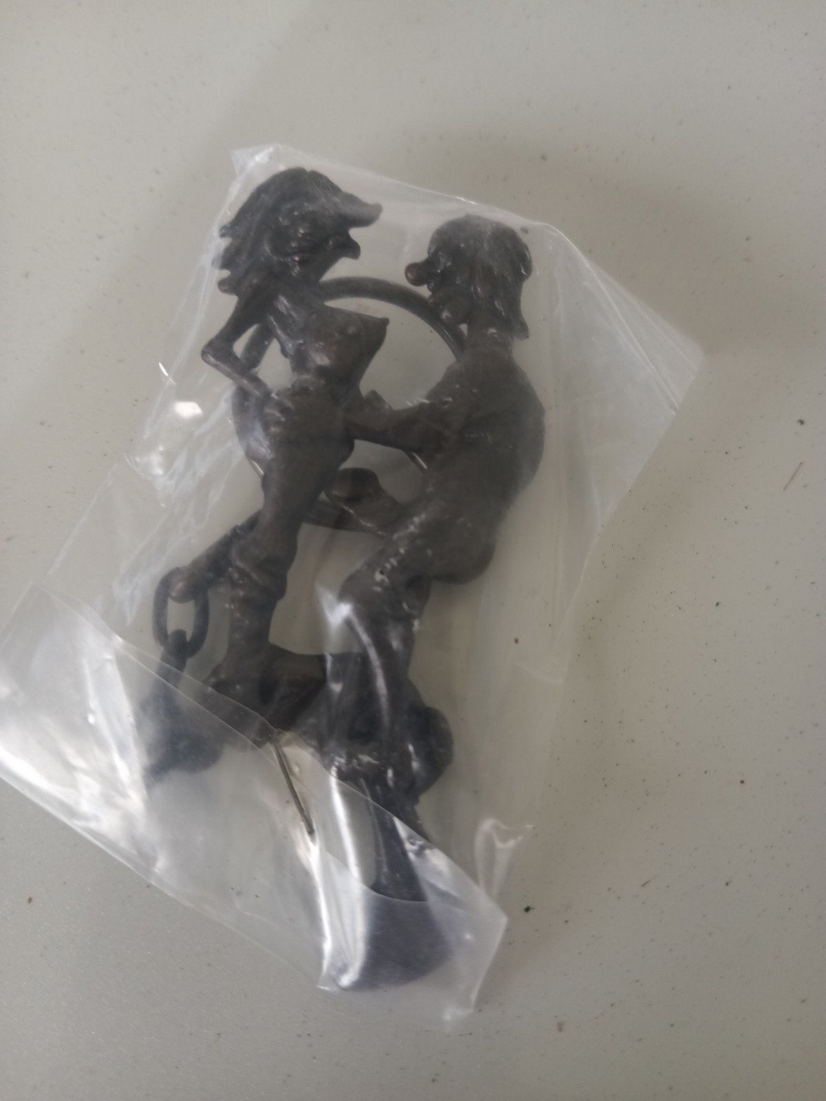 Vintage Man Woman Having Sex Mechanical Metal Keychain Risque Naughty NEW
