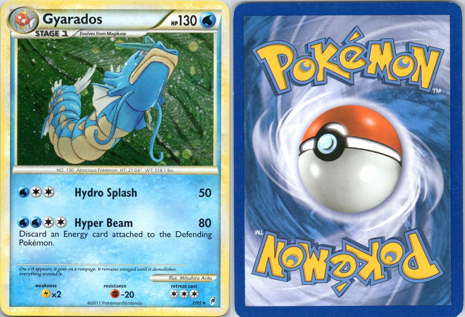 Gyarados 7/95 Call of Legends 2011 Holo Pokémon Card English LP Gyarados 7/95 Call of Legends 2011 Holo Pokémon Card English LP