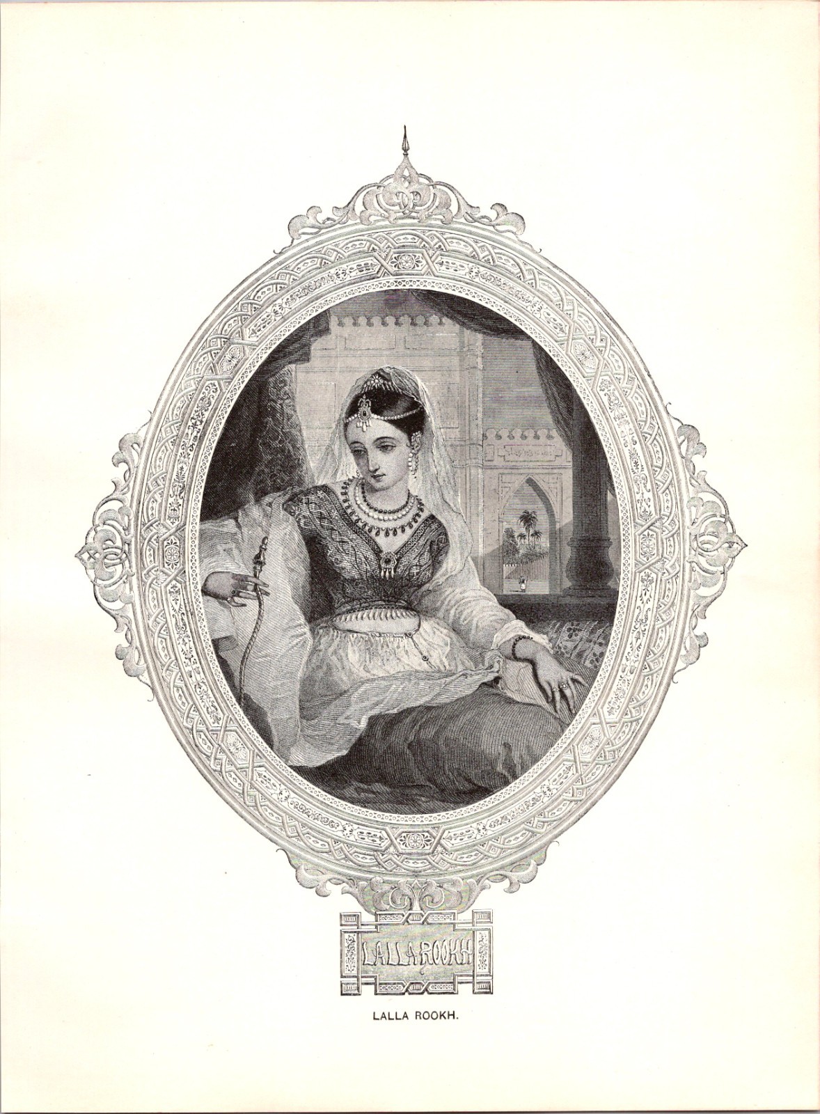 Moore's Lalla Rookh A De Valentine 1902 Book Plate Print TL16 Moore's Lalla Rookh A De Valentine 1902 Book Plate Print TL16