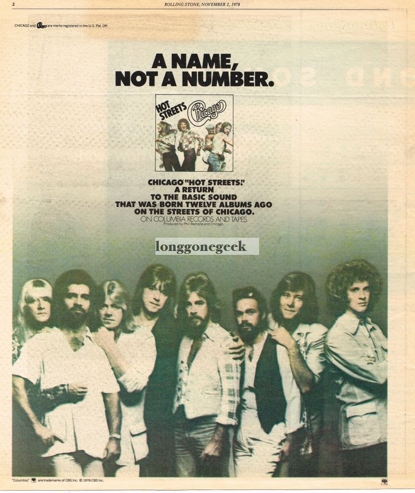 1978 Chicago Hot Streets Vintage Album Print Ad