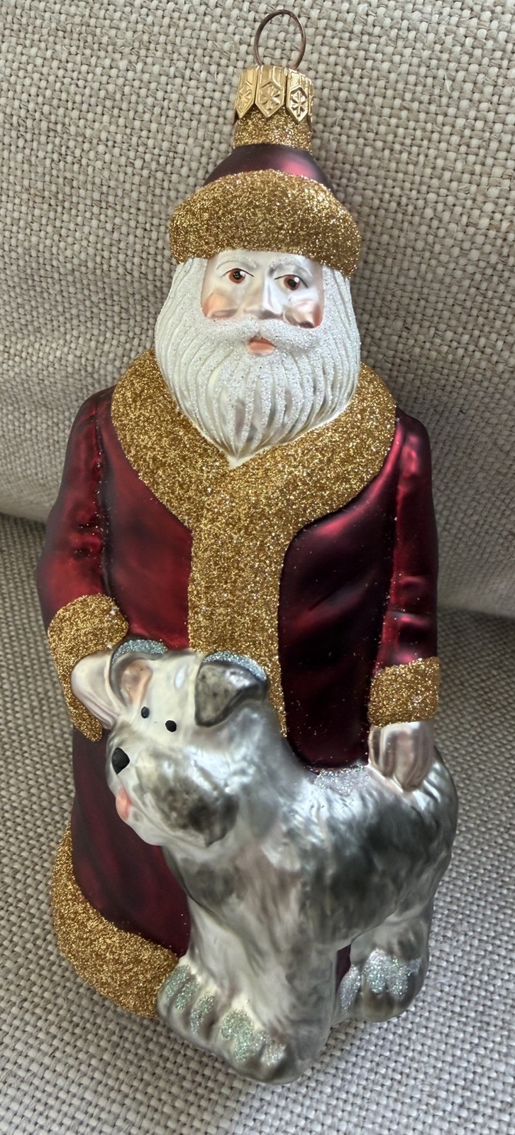 Vintage 1998 Patricia Breen Just What I Wanted Santa Dog Christmas Ornament 9825