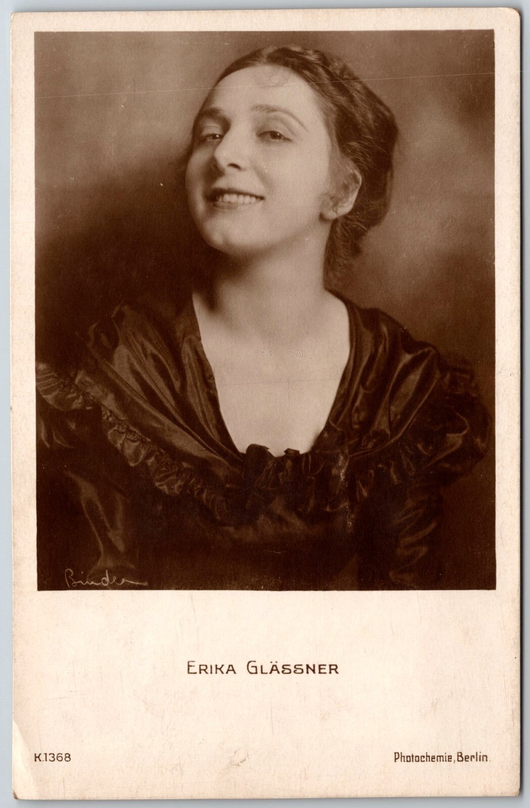 ERIKA GLÄSSNER RPPC famous actress real photo postcard