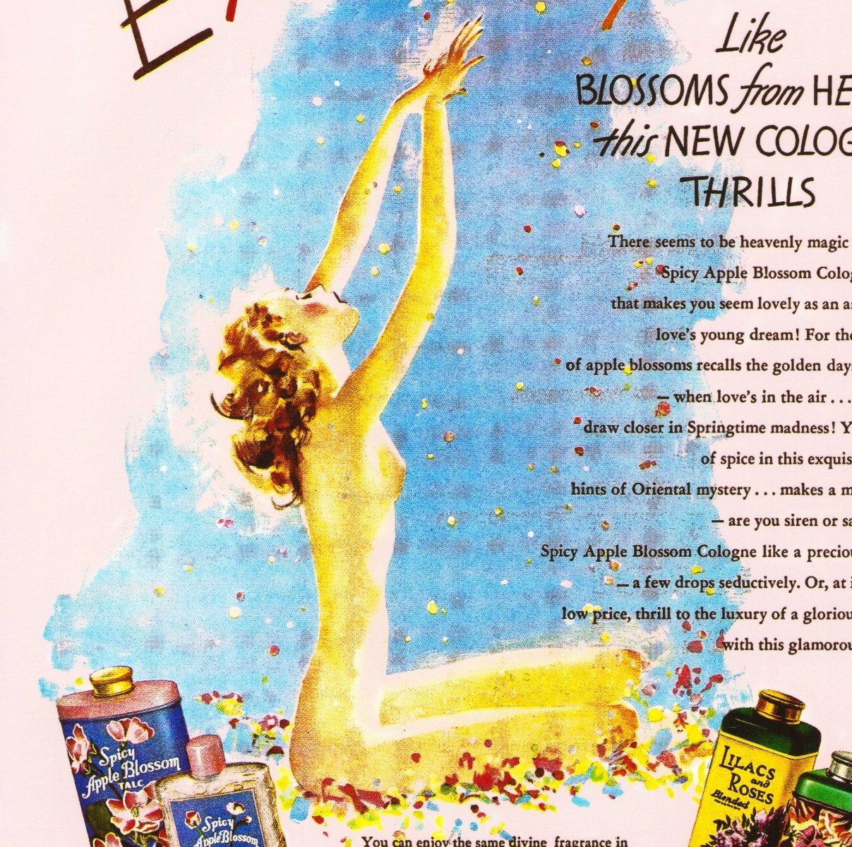 VINTAGE 1940 LANDER'S TALCS PINUP GIRL POSTER AD ART PRINT 11x14 RISQUE WW2 ERA