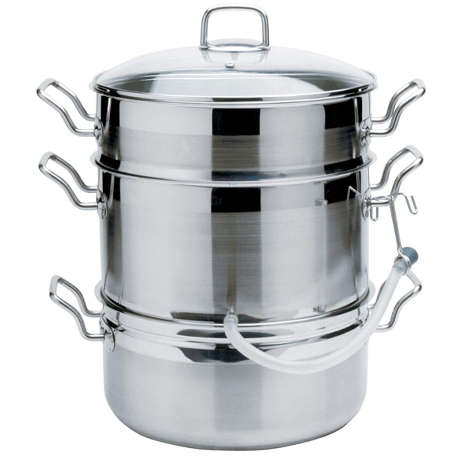 Norpro Stainless Steel Steamer Juicer 11qt 10.4L 4qt 3.8L 8.5qt 8L Set, As Shown