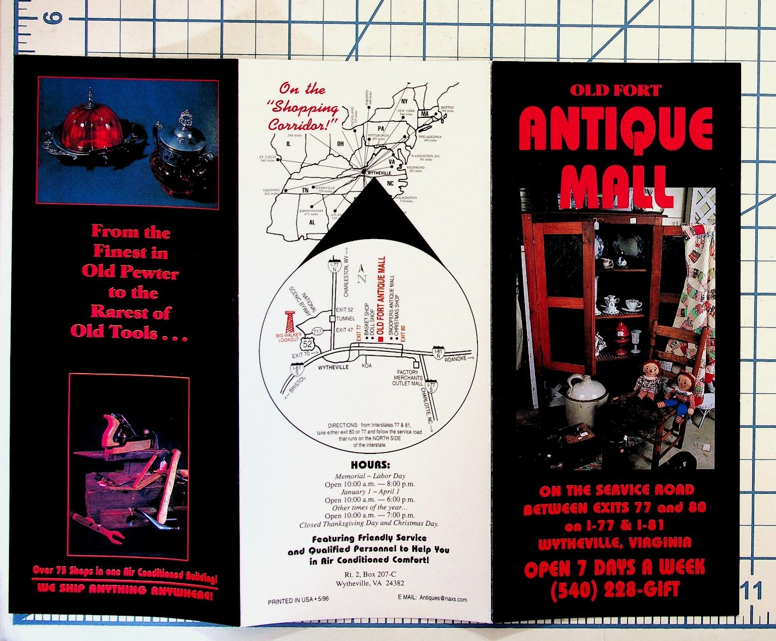 Old Fort Antique Mall Wytheville VA Brochure Vintage Ephemera Old Fort Antique Mall Wytheville VA Brochure Vintage Ephemera