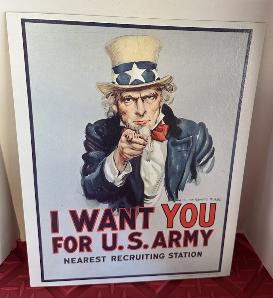New Old Stock Vietnam War Uncle Sam US Army Recruitment Poster 1968 Vintage