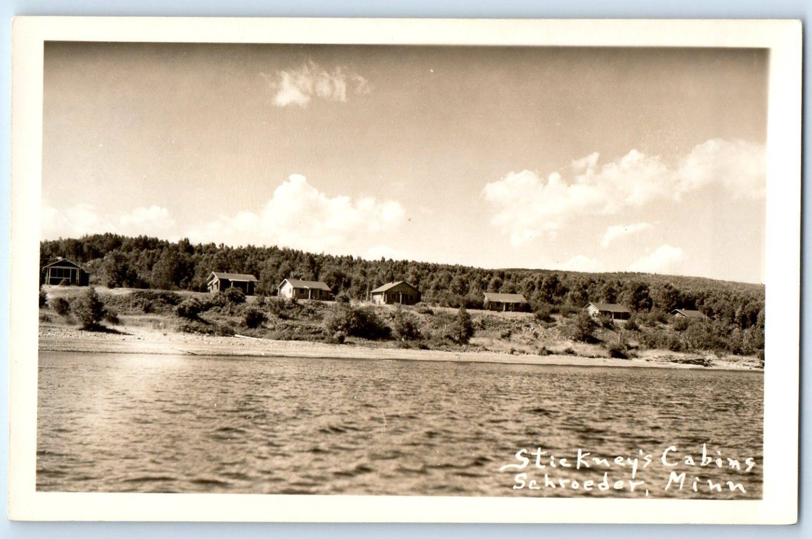 c1940's Stickney's Cabins Schroeder Minnesota MN RPPC Photo Vintage Postcard c1940's Stickney's Cabins Schroeder Minnesota MN RPPC Photo Vintage Postcard