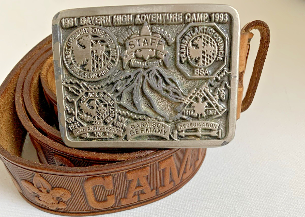 BSA Camp Bayern Germany Trans-Atlantic Council belt and buckle size 44 1993 VTG