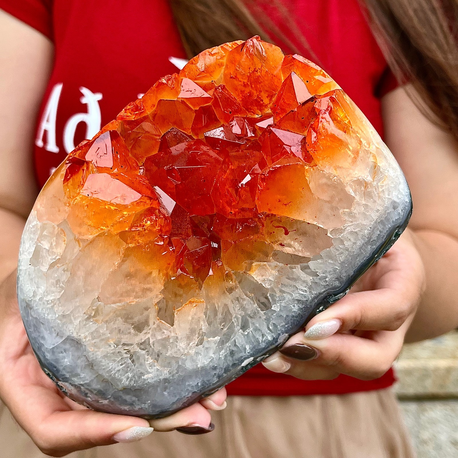3.39LB Natural citrine cave quartz cluster crystal sample