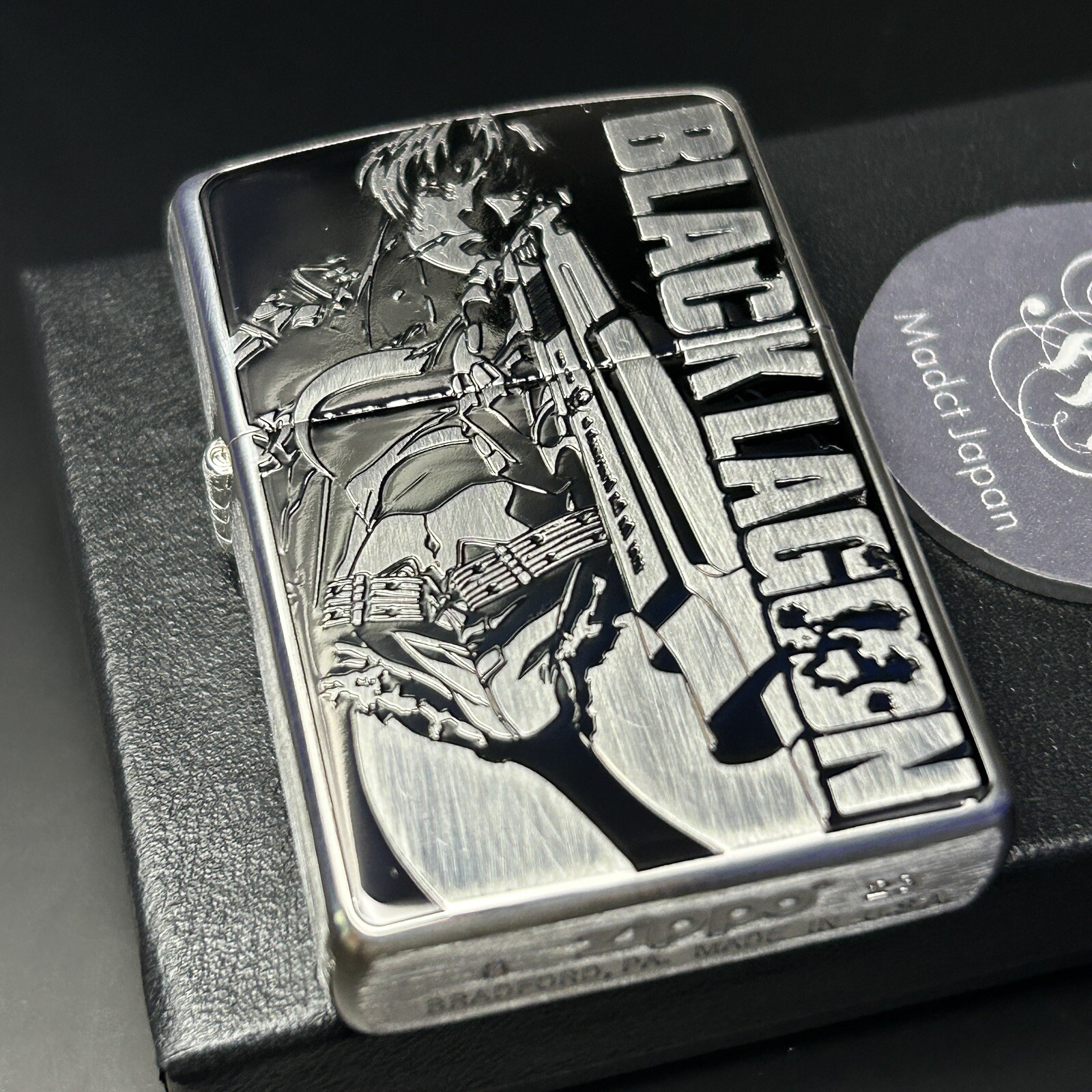Zippo Black Lagoon Revy Bullet Marks Lighter Etching Silver Brass Japan Anime Zippo Black Lagoon Revy Bullet Marks Lighter Etching Silver Brass Japan Anime