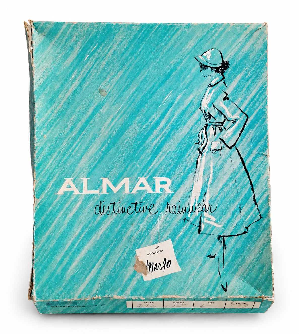 Vintage 1950s Almar Raincoat, Box Only, Styled by Margo, Advertising Vintage 1950s Almar Raincoat, Box Only, Styled by Margo, Advertising