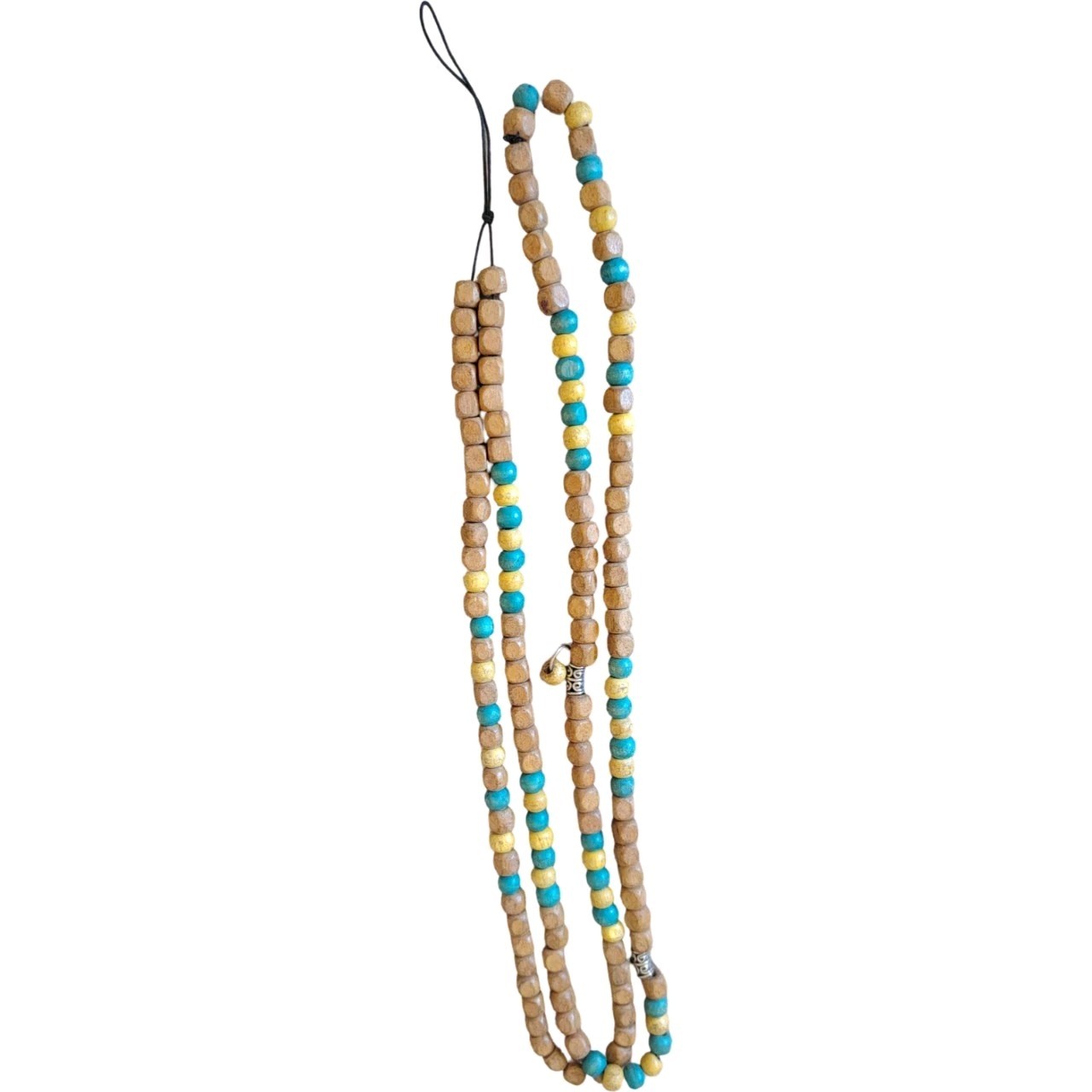 Vintage Tibetan 108 Mala Prayer Beads Turquoise Yellow Wooden Disc Necklace Vintage Tibetan 108 Mala Prayer Beads Turquoise Yellow Wooden Disc Necklace