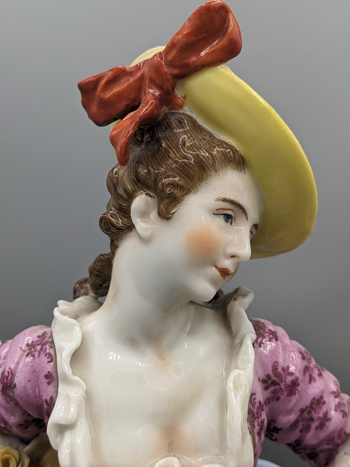 1810s Antique Russian Popov Porcelain Figurine Roses Merchant Rare 11.5\ 1810s Antique Russian Popov Porcelain Figurine Roses Merchant Rare 11.5\