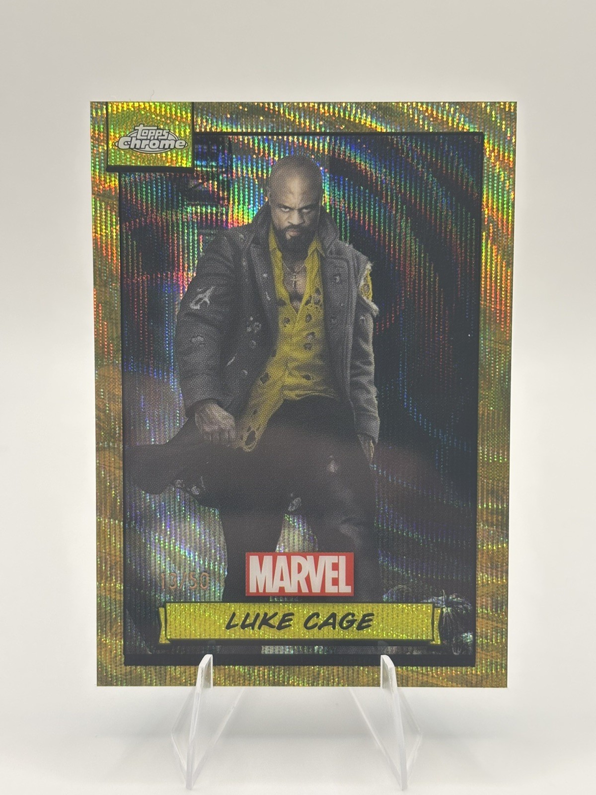 2024 Topps Chrome Marvel Luke Cage Gold Wave Refractor /50 #12 2024 Topps Chrome Marvel Luke Cage Gold Wave Refractor /50 #12