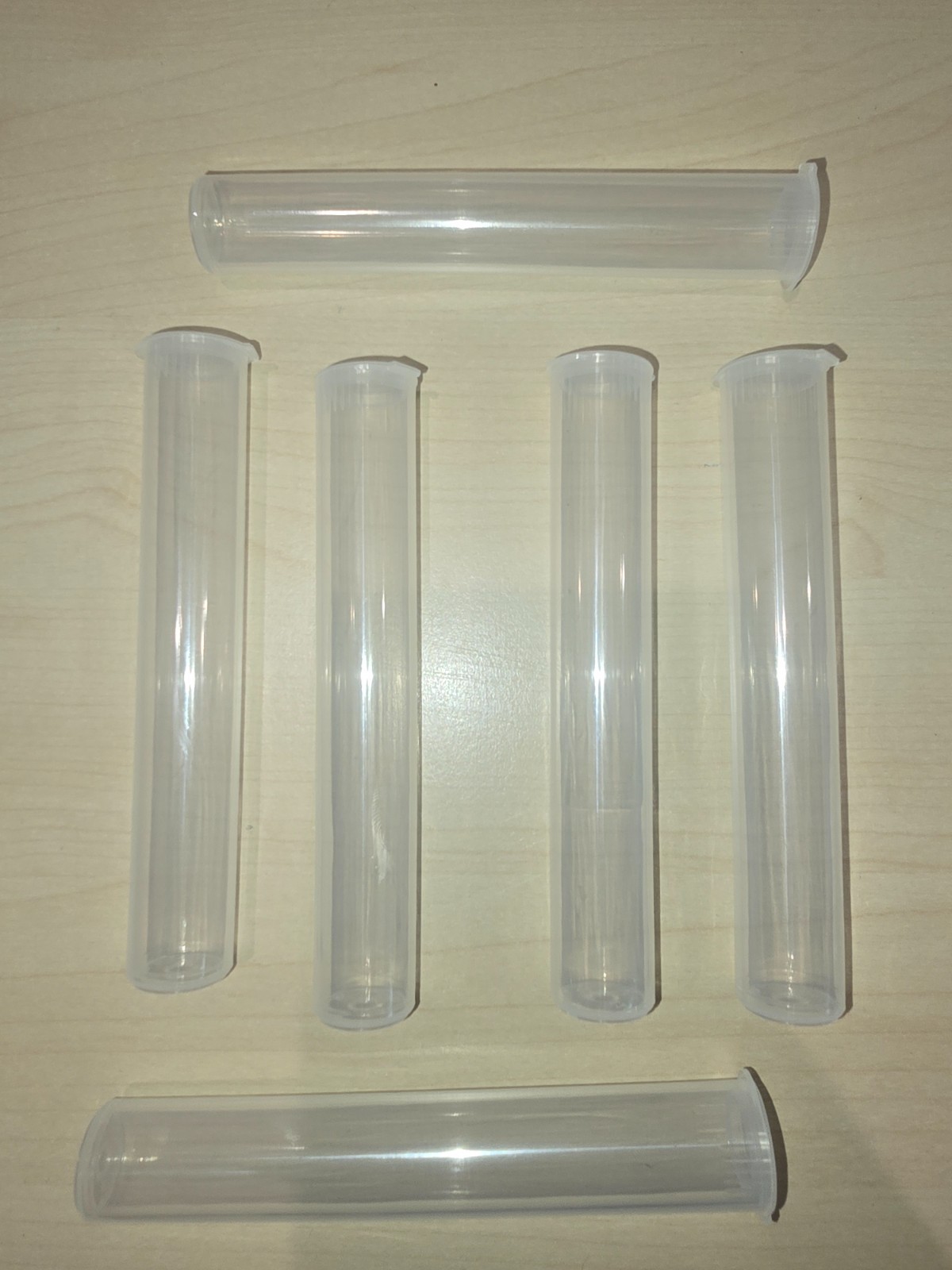 10 × 116mm Clear Plastic Blunt / Pre-Roll Tubes – Snap Cap, Non-CR, King Size