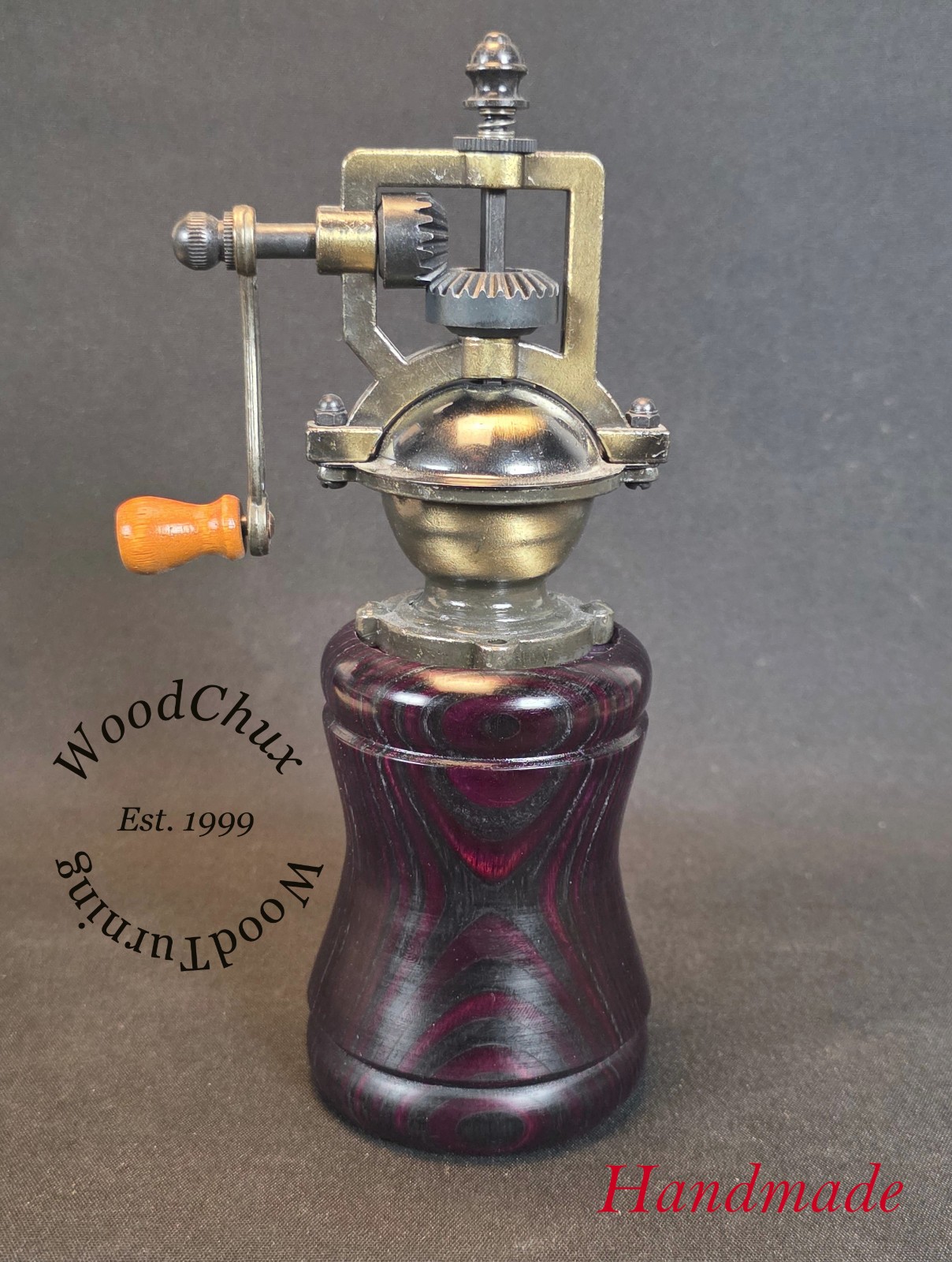 Pepper Mill Grinder Peppermill Spectraply Wood Wooden Handmade SEE VIDEO 1004a