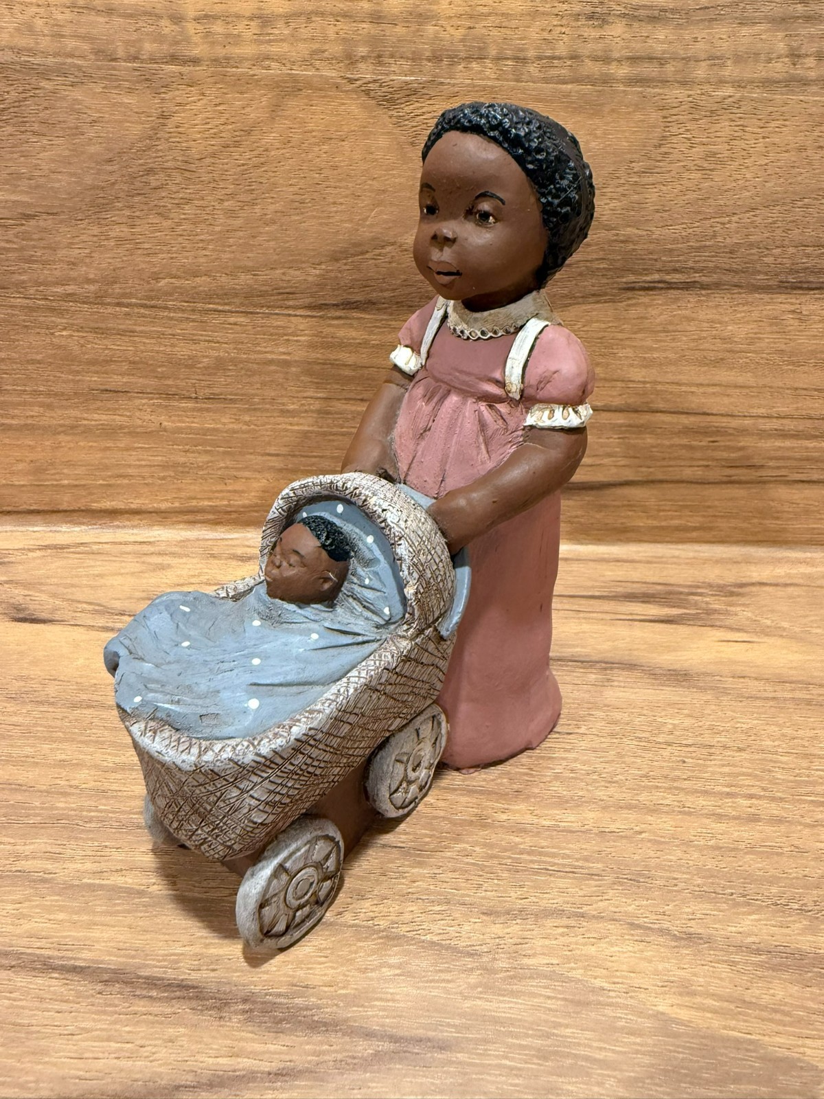 Old South Figurine by JP 90 Woman Mom pushing baby in carriage Old South Figurine by JP 90 Woman Mom pushing baby in carriage