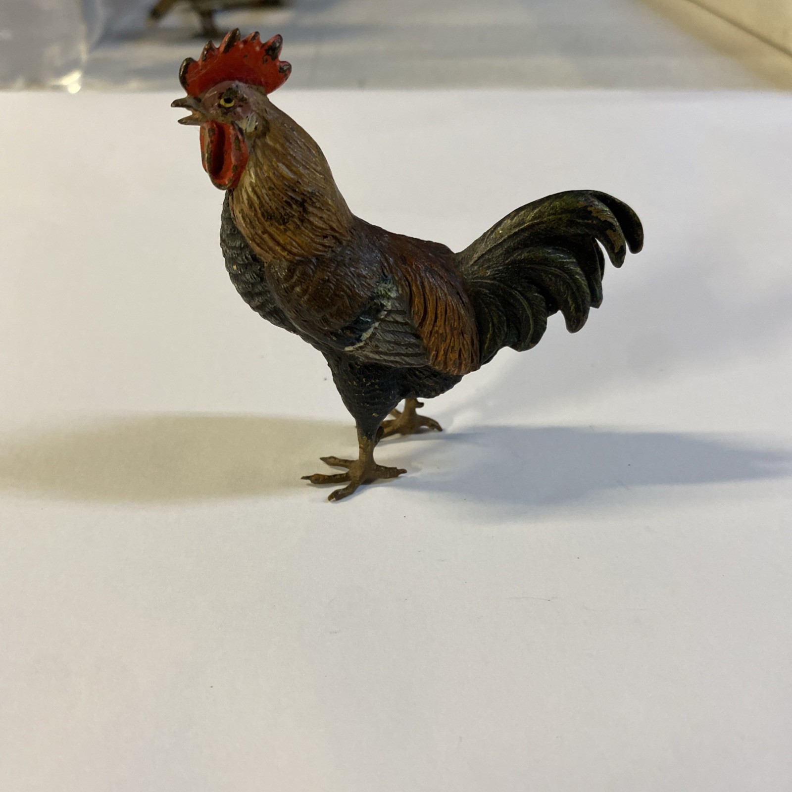 Original & Beautiful Antique Austrian Vienna Cold Painted Bronze of Rooster Original & Beautiful Antique Austrian Vienna Cold Painted Bronze of Rooster
