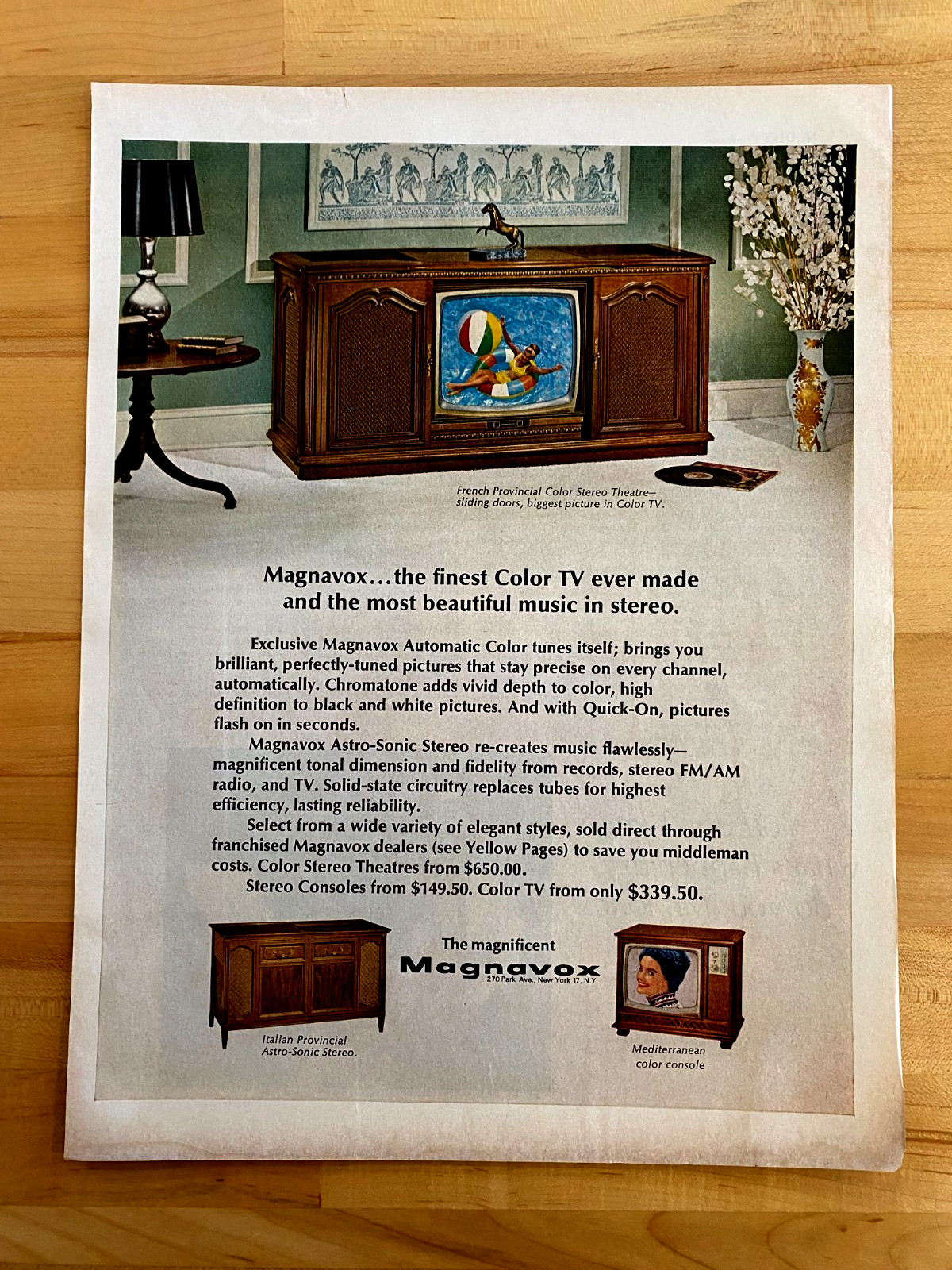 1967 Print Ad Magnavox TV 10\
