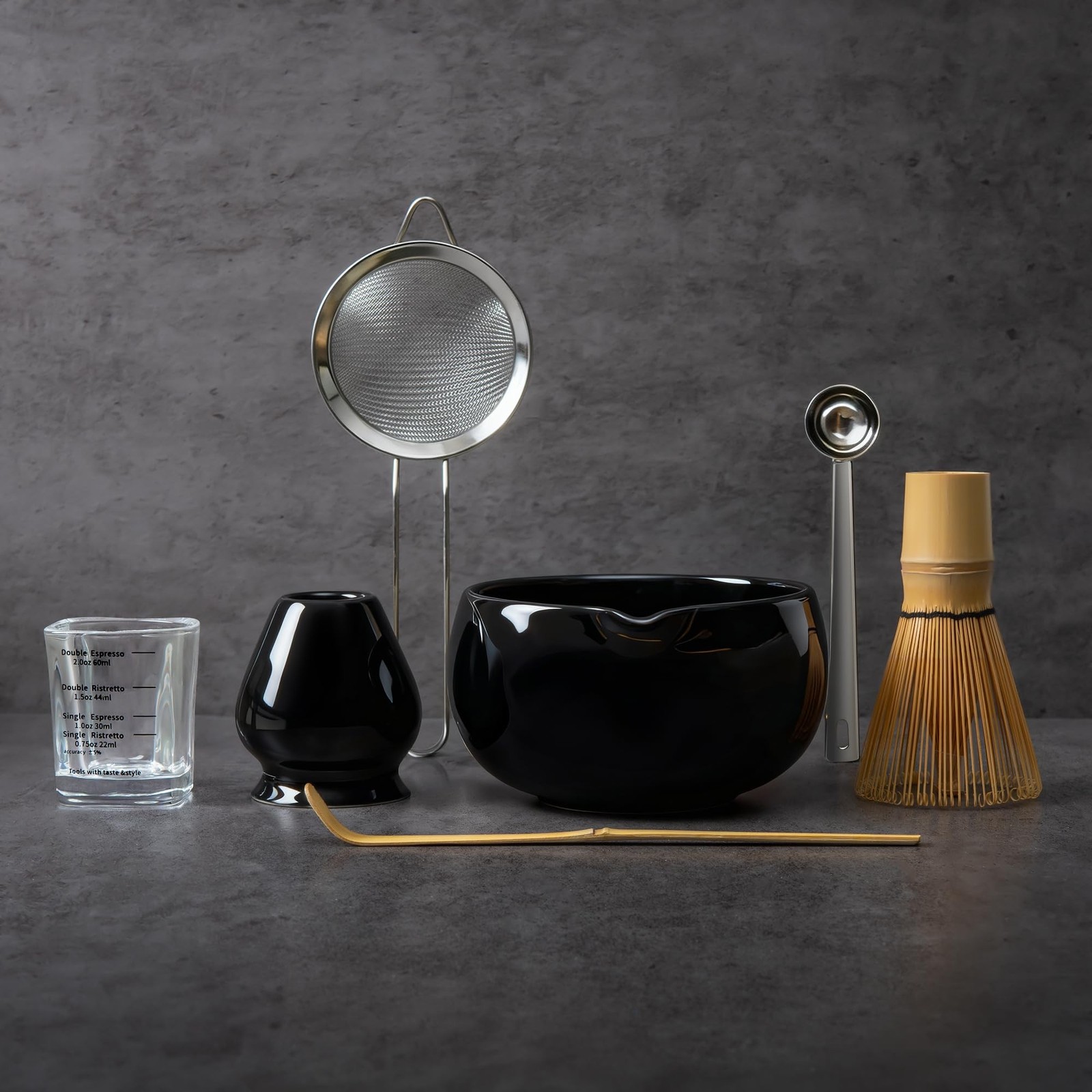 YIBO Matcha Whisk Set Black - Match Bowl with Spout and Whisk, Scoop, Sifter,... YIBO Matcha Whisk Set Black - Match Bowl with Spout and Whisk, Scoop, Sifter,...