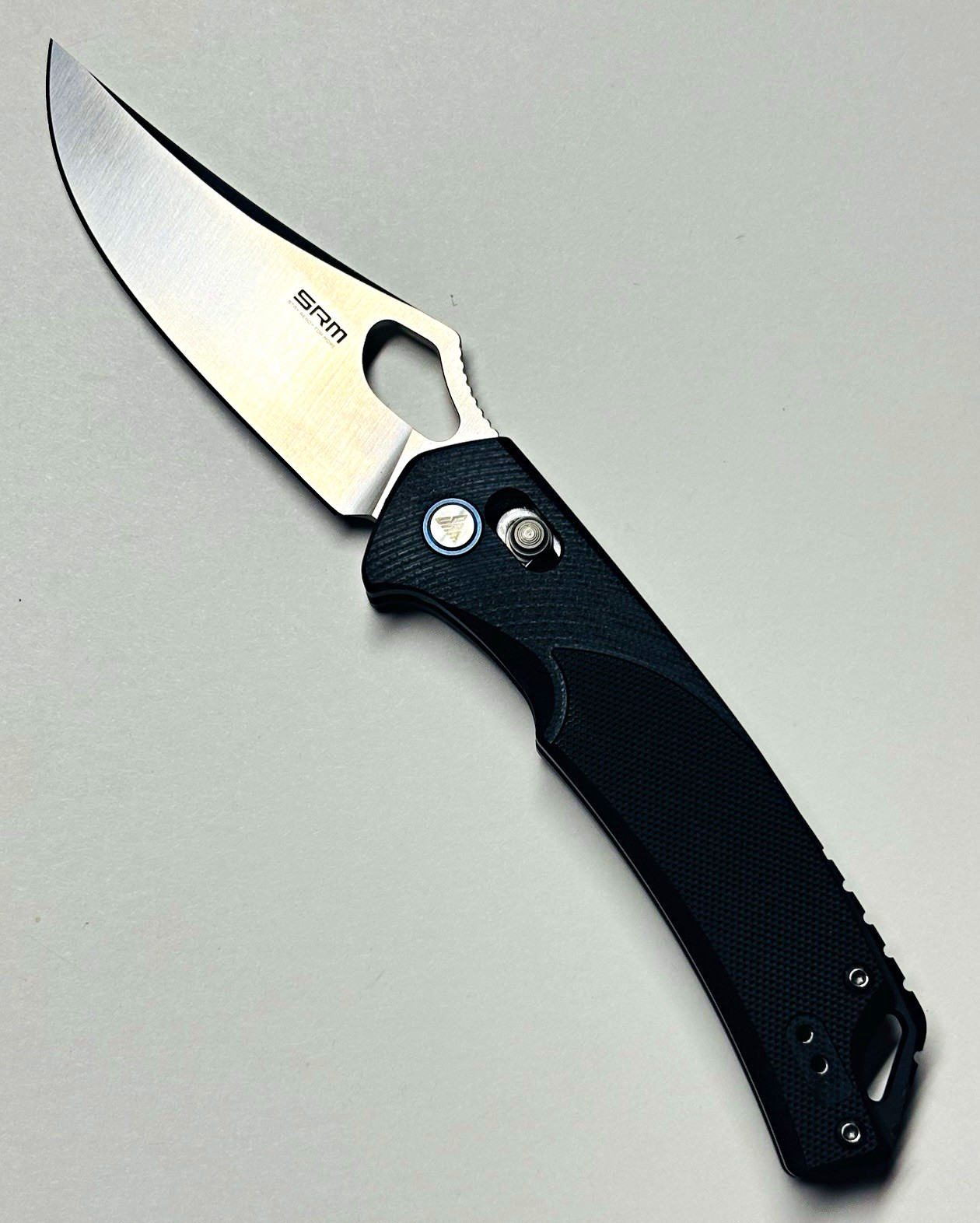 SRM 9202 Folding Knife 3.54” D2 Steel Drop Point Blade Black G10 EDC NEW