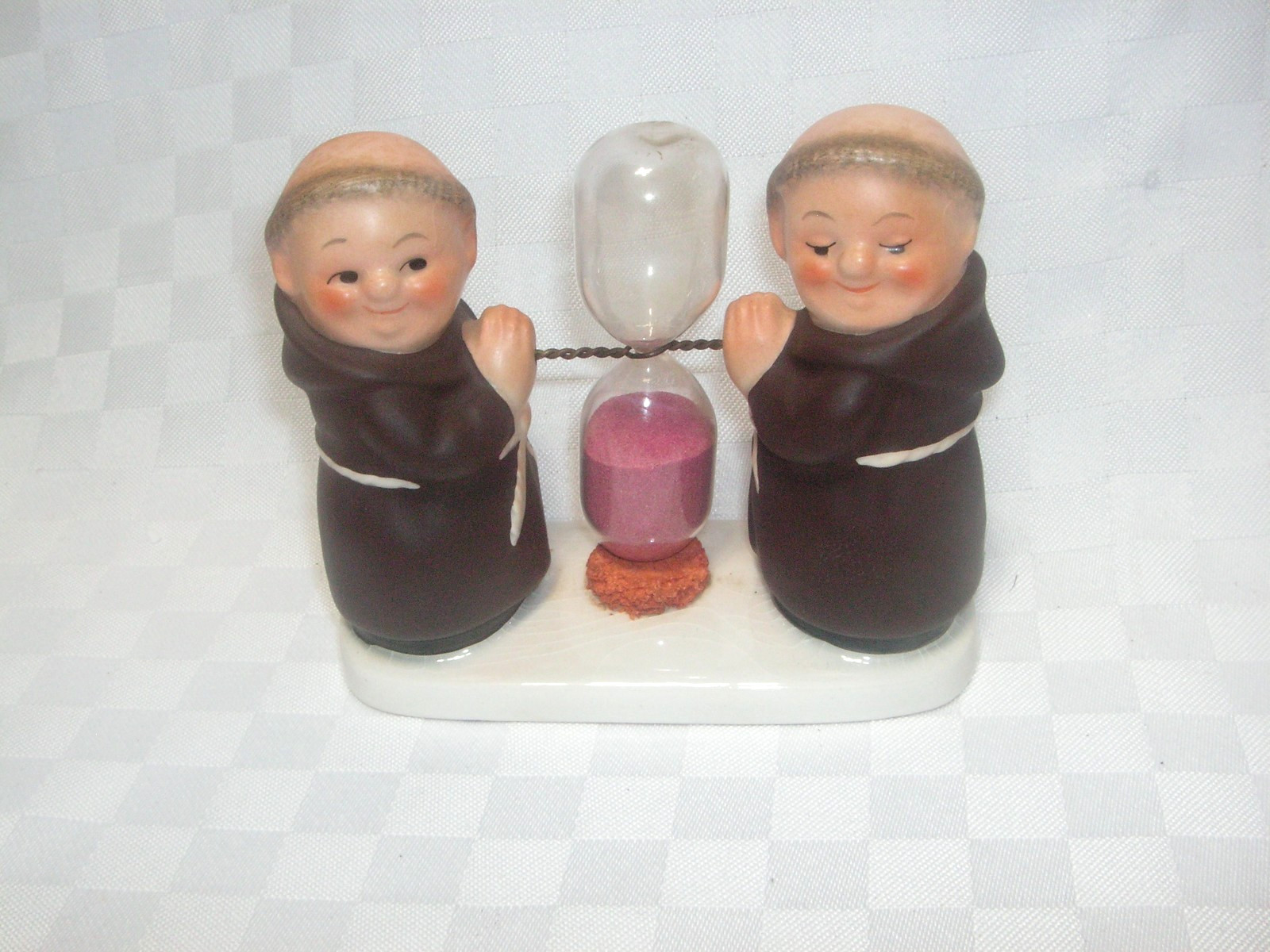 GOEBEL FRIAR TUCK DOUBLE FIGURE EGG TIMER, E96 GOEBEL FRIAR TUCK DOUBLE FIGURE EGG TIMER, E96