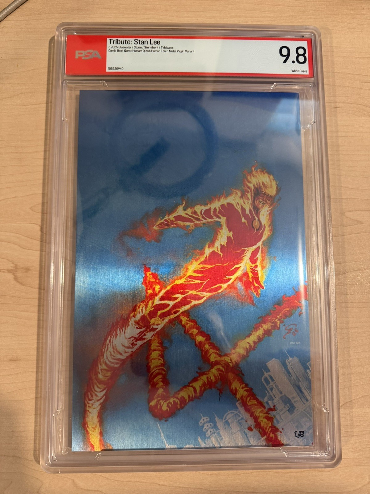 Tribute: Stan Lee Human Torch #1 Metal Variant 1/5 PSA 9.8 Tribute: Stan Lee Human Torch #1 Metal Variant 1/5 PSA 9.8