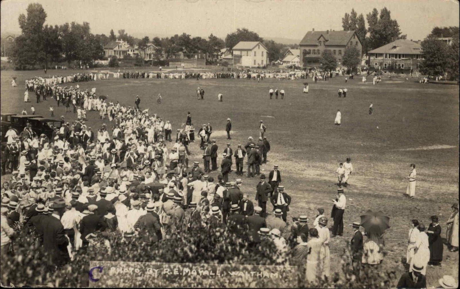 Waltham Massachusetts MA Baseball Game RE Mayall c1915 RPPC Photo Postcard