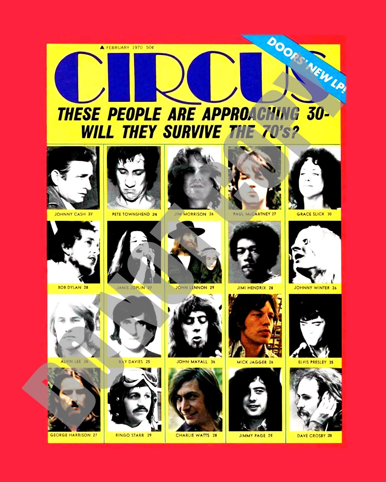 February 1970 Circus Magazine People Approaching 30 Survive the 70's? 8x10 Photo