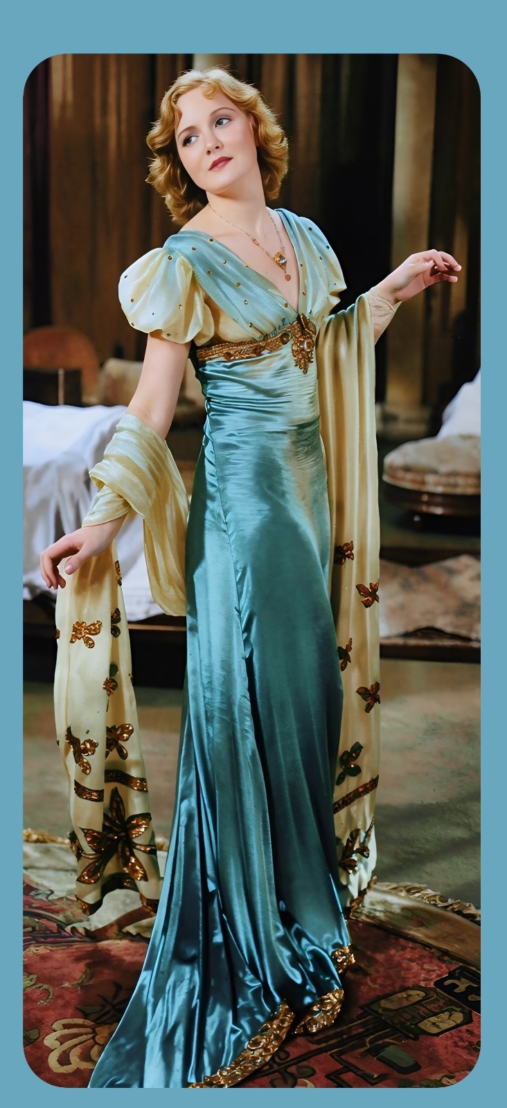NANCY CARROLL Movie Star in 1930 - 1930s Gown Fashion Laminated Photo Bookmark