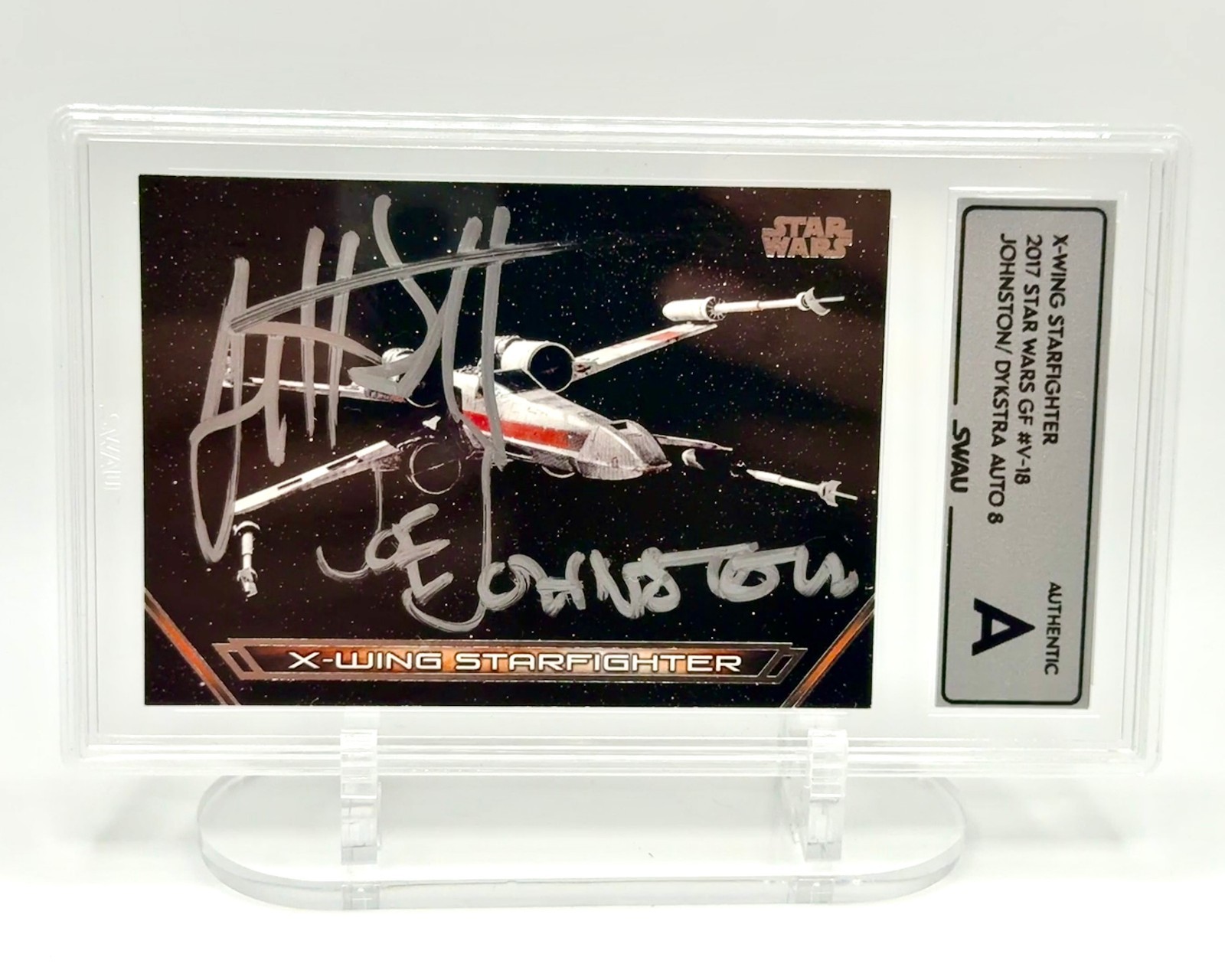 2017 Topps Star Wars X-Wing signed by Joe Johnstona and John Dykstra SWAU