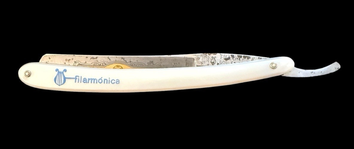 Filarmónica No 12 Doble Temple Jose Monserrat Pou Vintage Straight Razor Spain