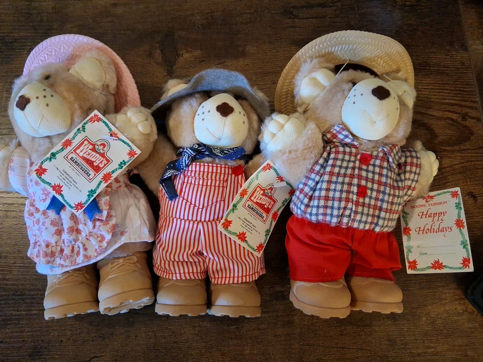  Vintage 1986 Furskins Bears Lot  From Wendy’s New Condition With Tags 