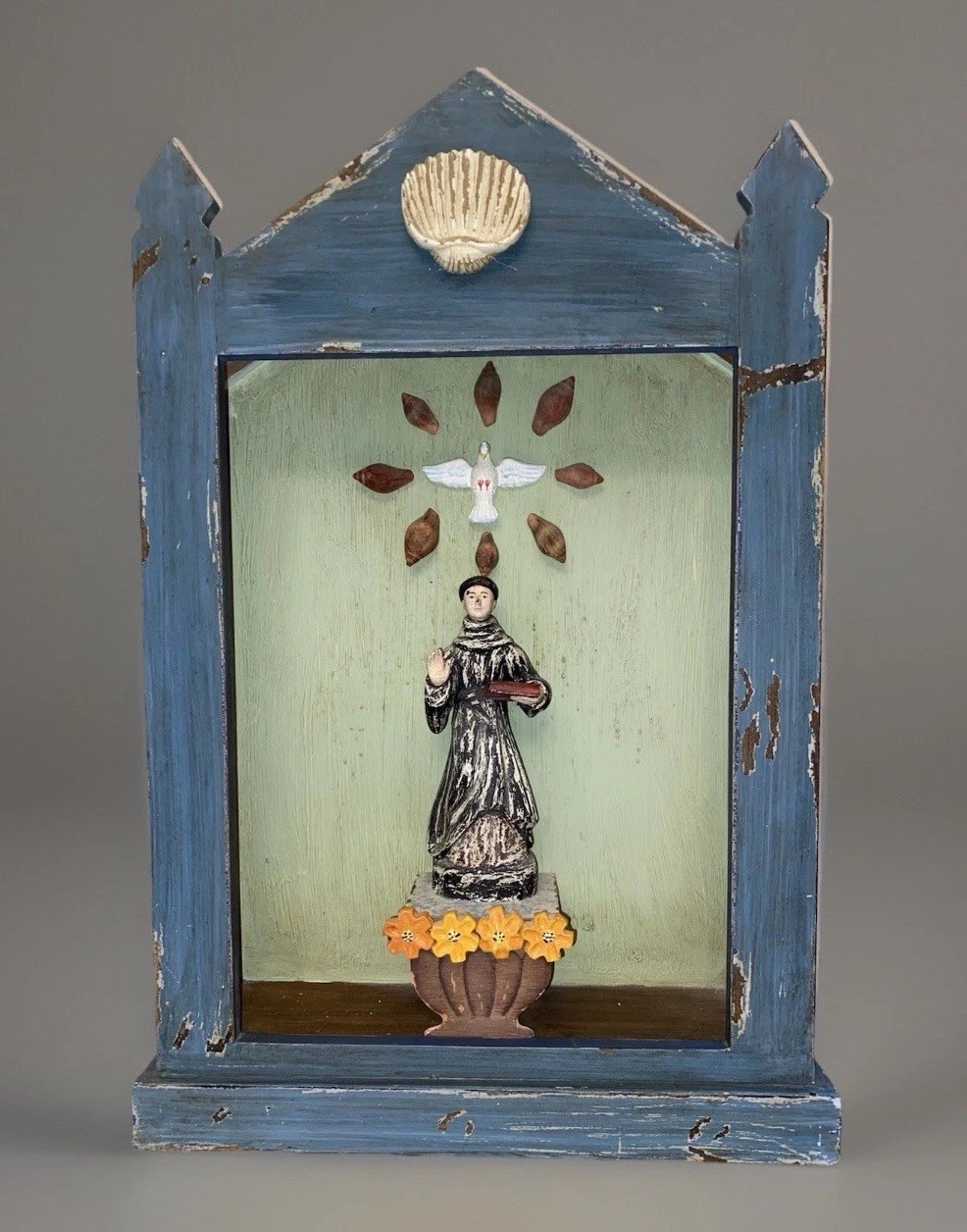 Mexican Folk art Santos Shrine Hand-made ~ St. Francis Of Assisi Mexican Folk art Santos Shrine Hand-made ~ St. Francis Of Assisi