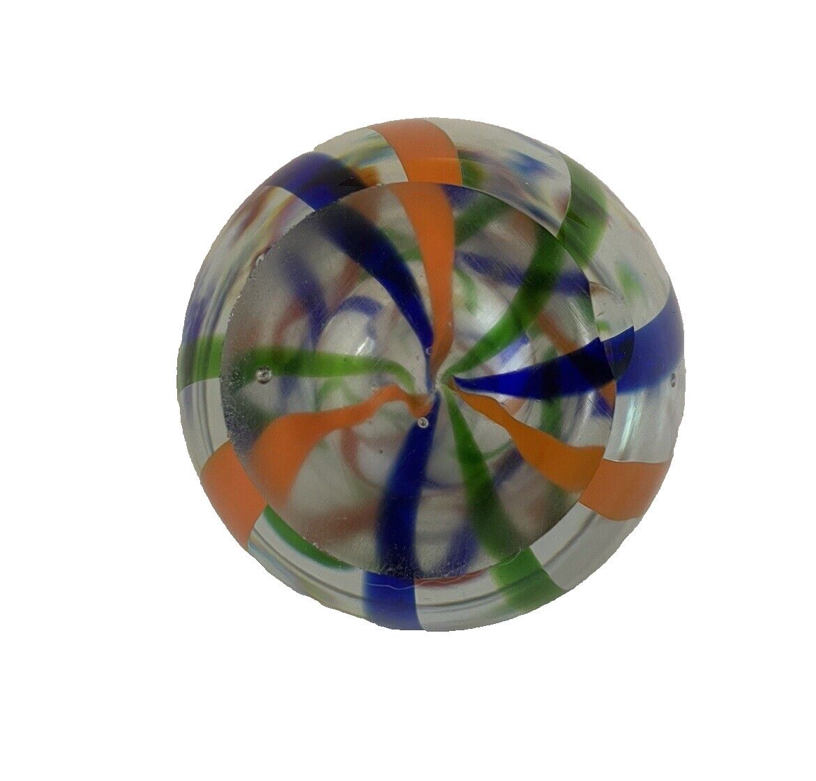 Bud Vase Crystal Glass Paperweight Streamers 4 in Hand Blown Thick Gift