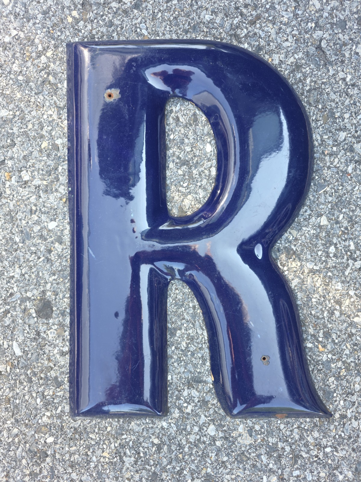 Vintage 18 inch Porcelain Letter Sign Letter \