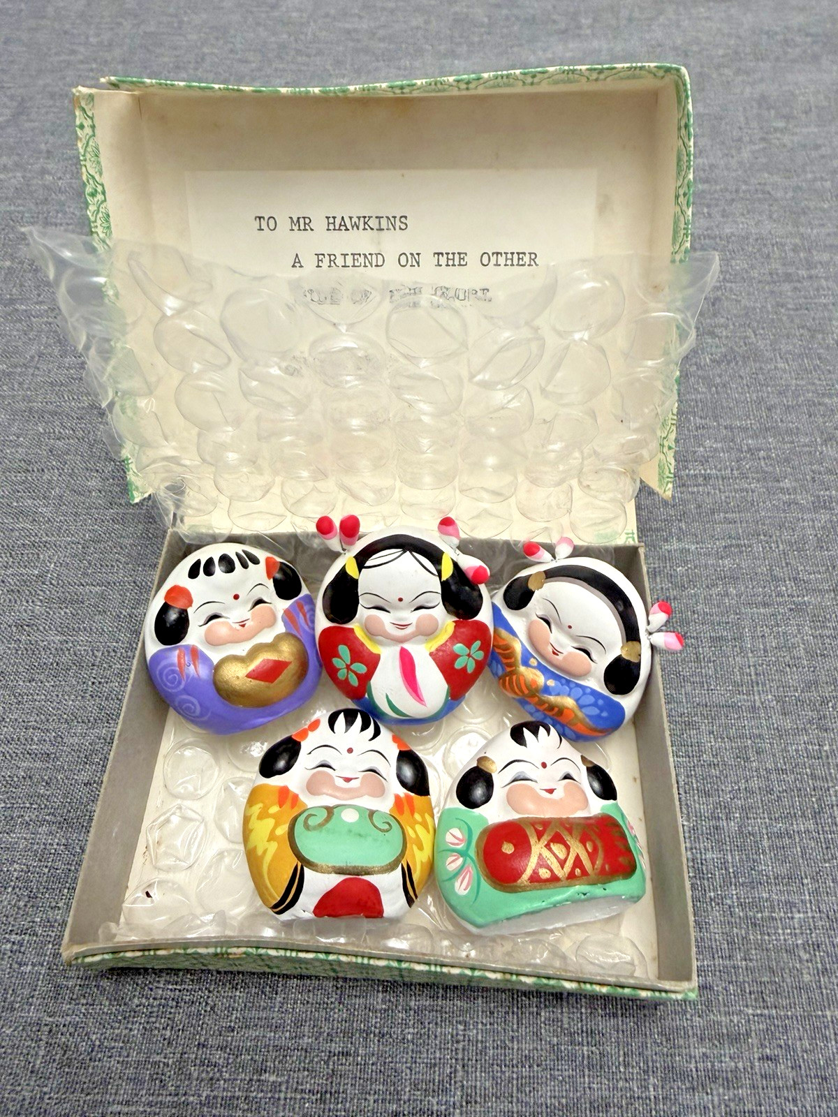 Vtg Chinese Minjianniren Clay Figurines Set of 5 Huishan Folk Dolls with Box Vtg Chinese Minjianniren Clay Figurines Set of 5 Huishan Folk Dolls with Box