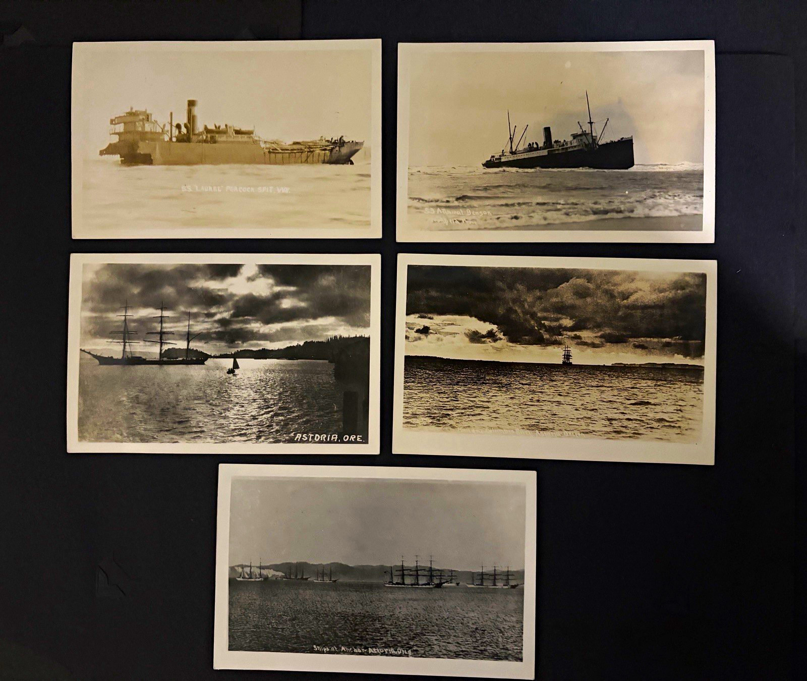 RPPC Real Photo Postcards Ships Astoria, Oregon incl. S.S. Laurel Lot 5 Unposted RPPC Real Photo Postcards Ships Astoria, Oregon incl. S.S. Laurel Lot 5 Unposted