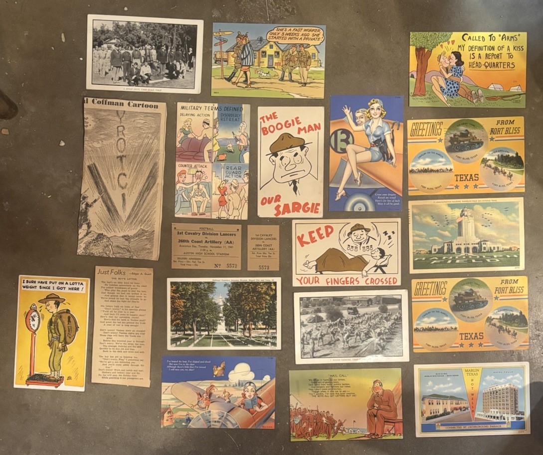 Vintage Lot 20 Postcards, Etc. Military
