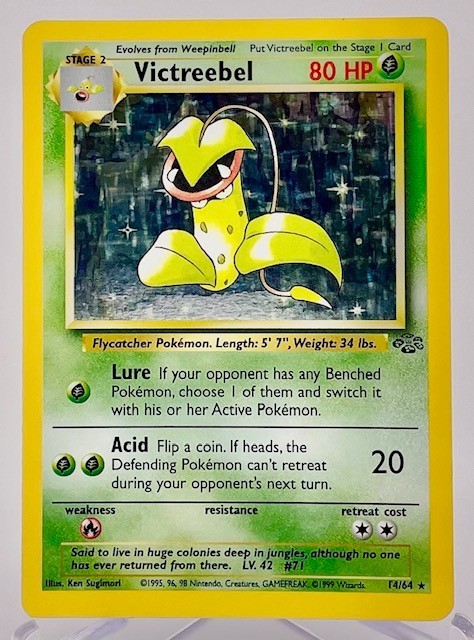 Pokémon Victreebel Jungle Set No. 14/64 Rare Holographic Single Card