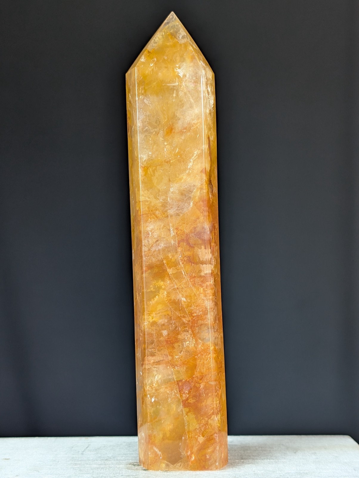 Golden Healer Tower Crystal Point Large Big Gemstone Chakra Reiki Golden Healer Tower Crystal Point Large Big Gemstone Chakra Reiki