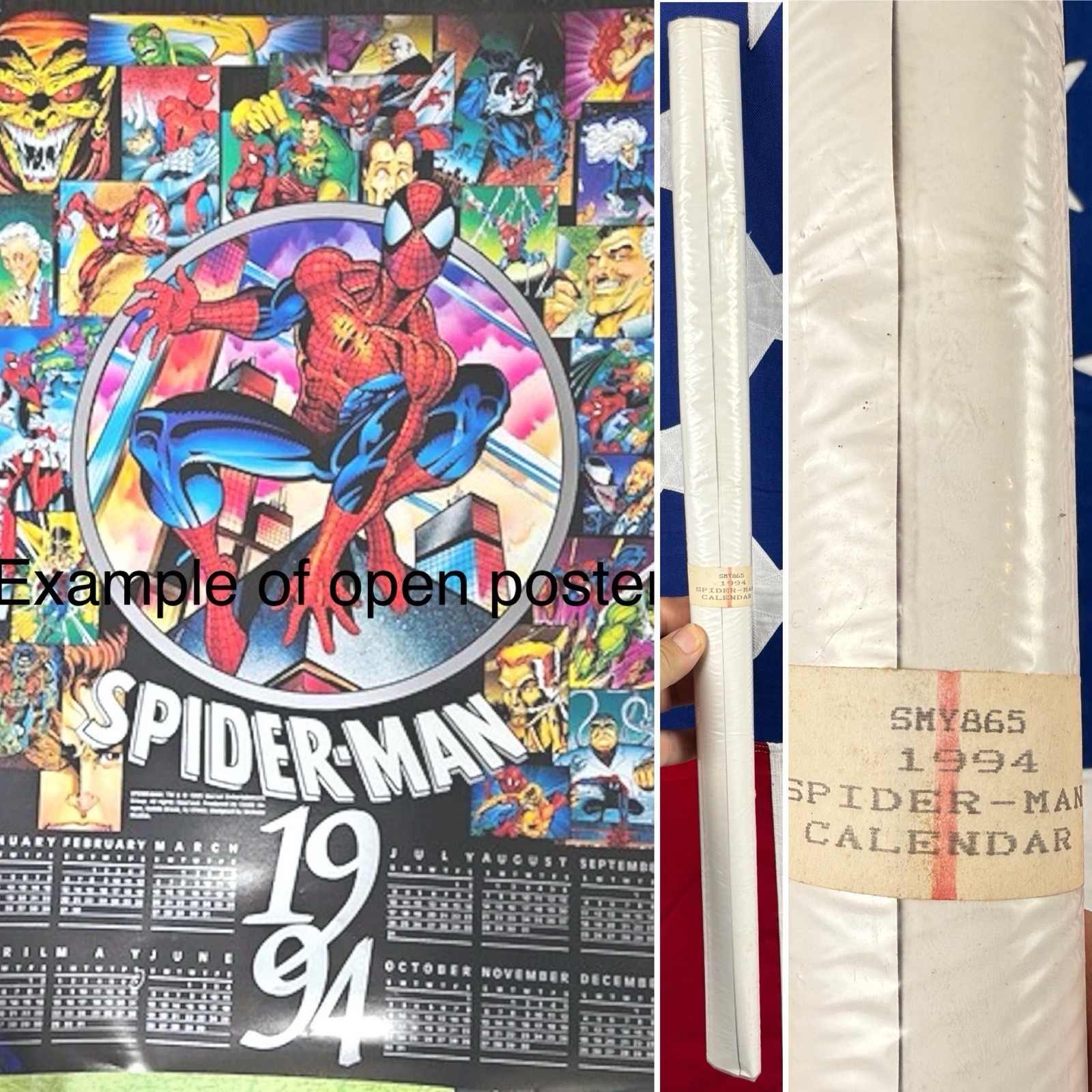 Spider-man 1994 Calendar Poster SMY865 Sealed- Mark Bagley Artwork 24x36- Read