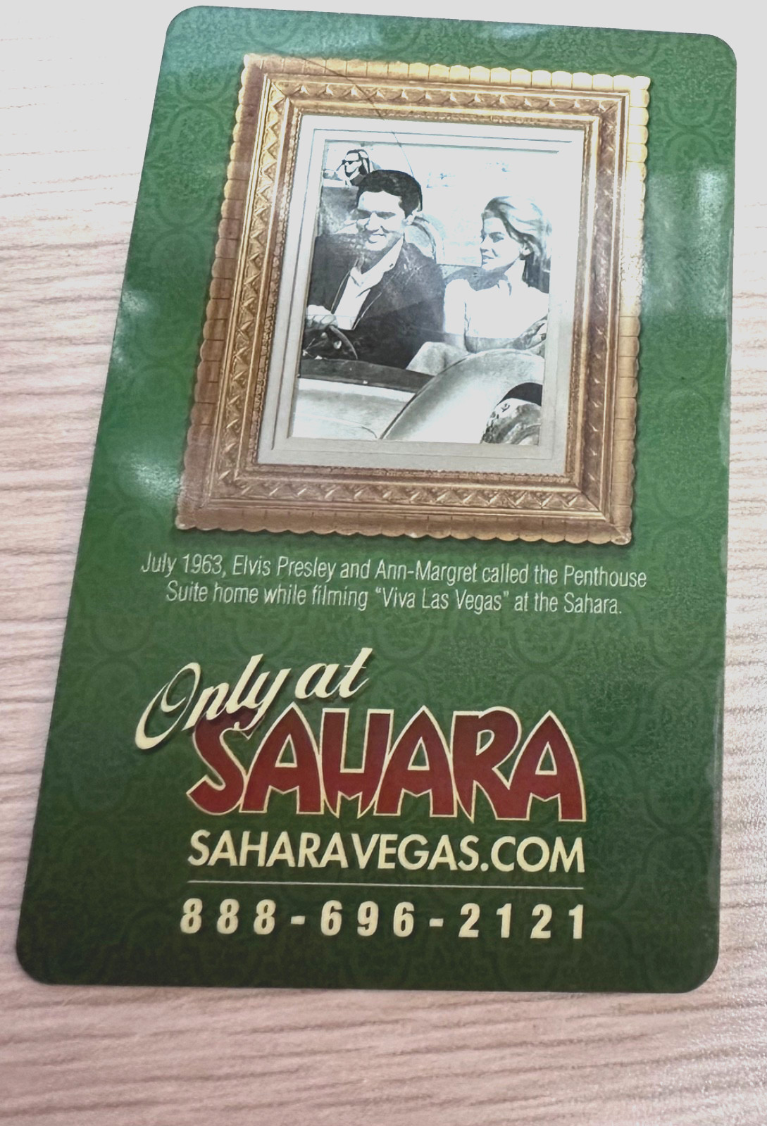 Old Sahara Casino Hotel Room Key Card  RARE  Elvis Presley-Ann Margret 1963 Pic
